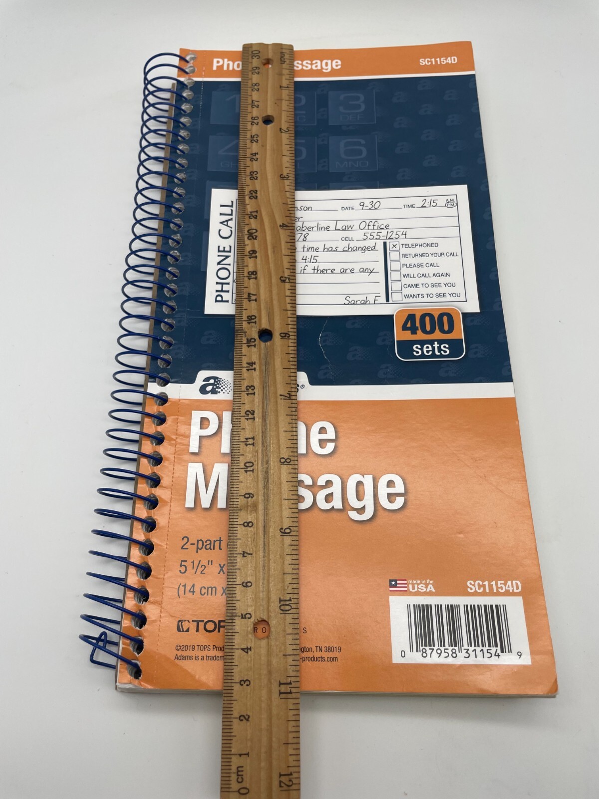 Adams Phone Message Book Carbonless Duplicate SC1154D 2019
