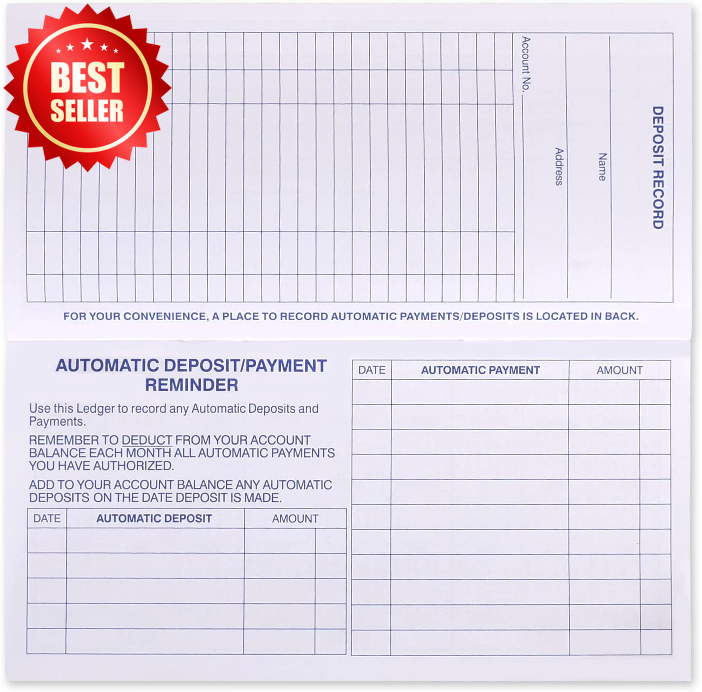 24 Pack Checkbook Register Ledger Book Personal Transaction Easy Read US