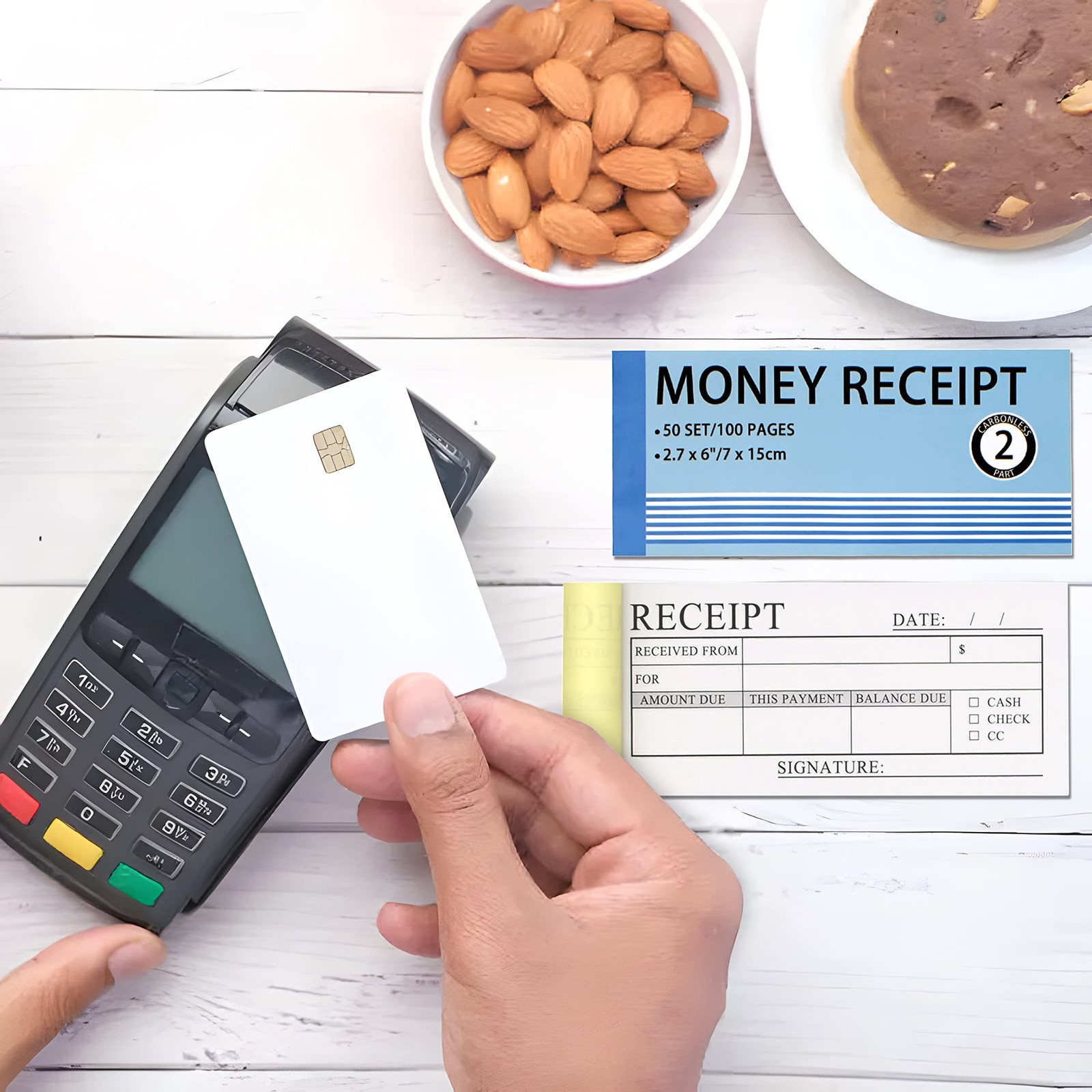 5PCS Money and Rent Receipt Book, 2-Part,Carbonless Copy Receipt Book