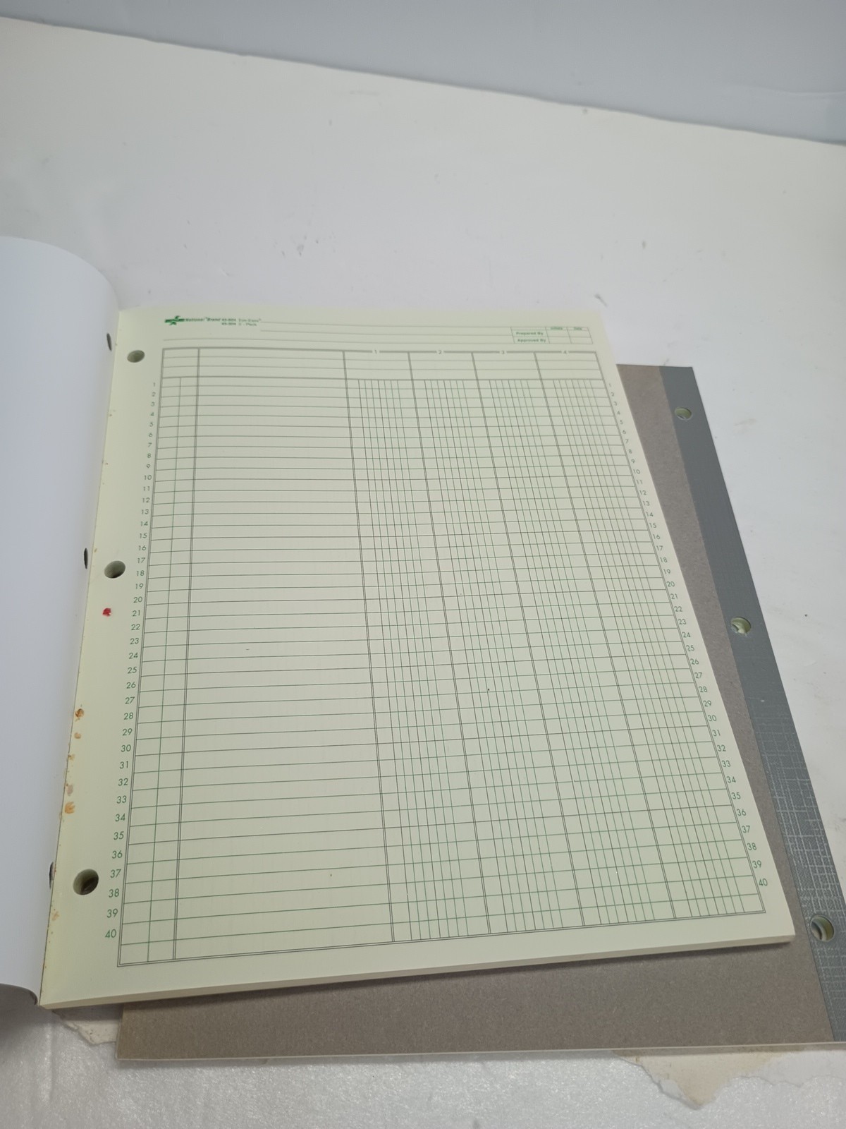 (1) New Premium Analysis Pad Set 2 5 column 45-605 National Avery Green 8.5×11.