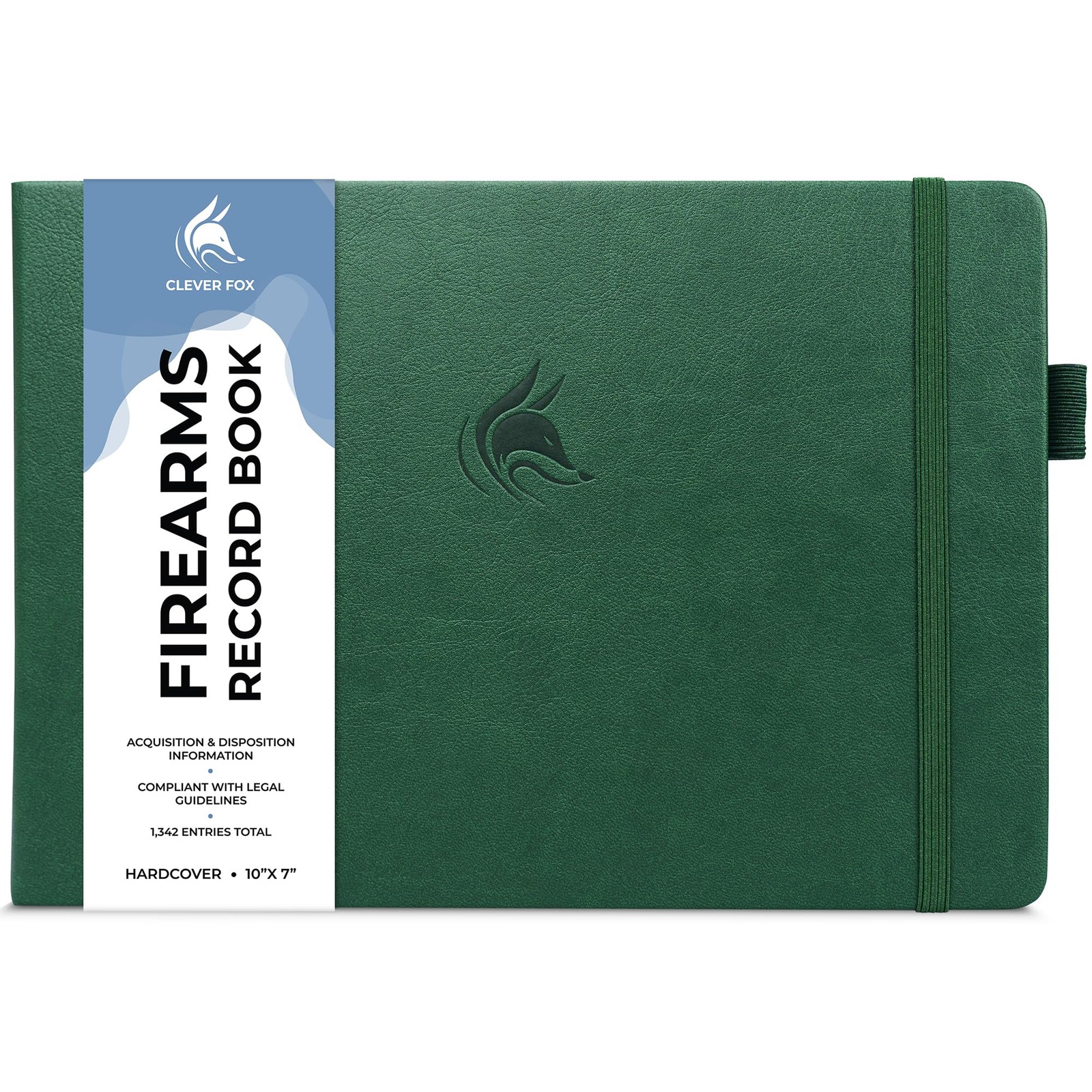 Clever Fox Firearms Record Book – Smaller Than A4 (10″ x 7″), Dark Green