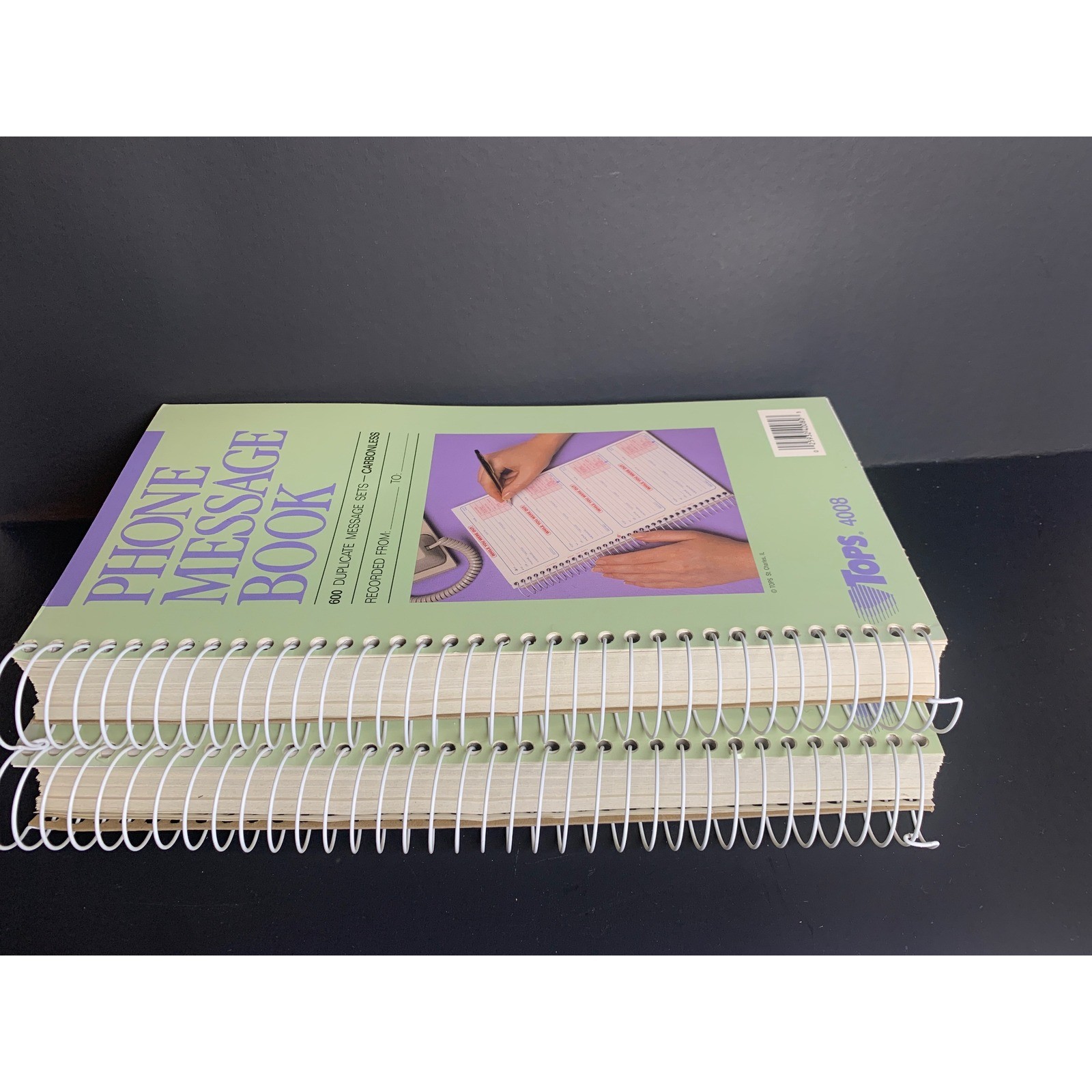 Vintage 2 TOPS 4008 Phone Message Book 600 Duplicate Sets Carbonless Spiral 90s