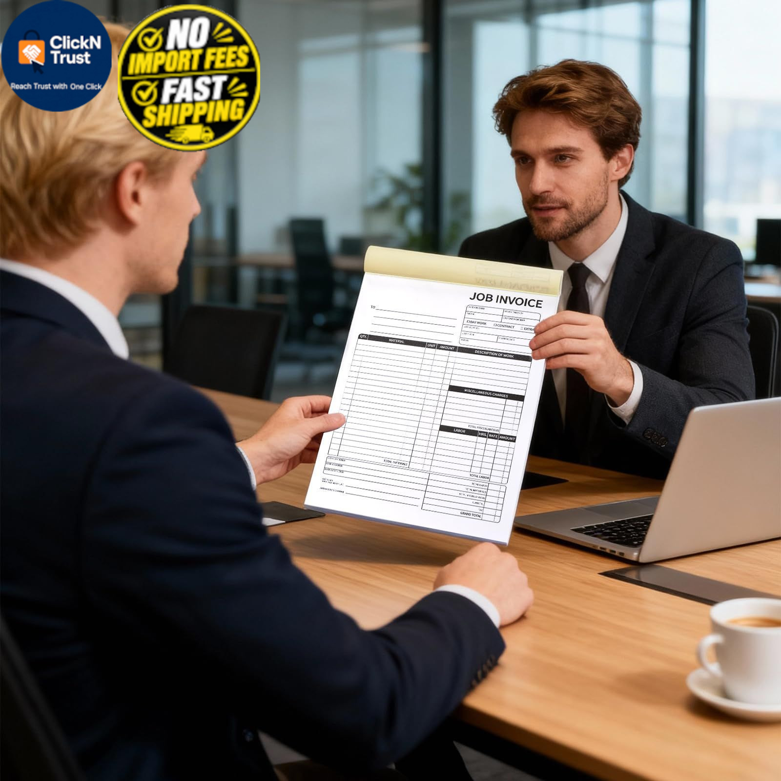 Carbonless Work Order Forms & 7.5 x 11 Inches Invoice Book, 50 x 11 inch
