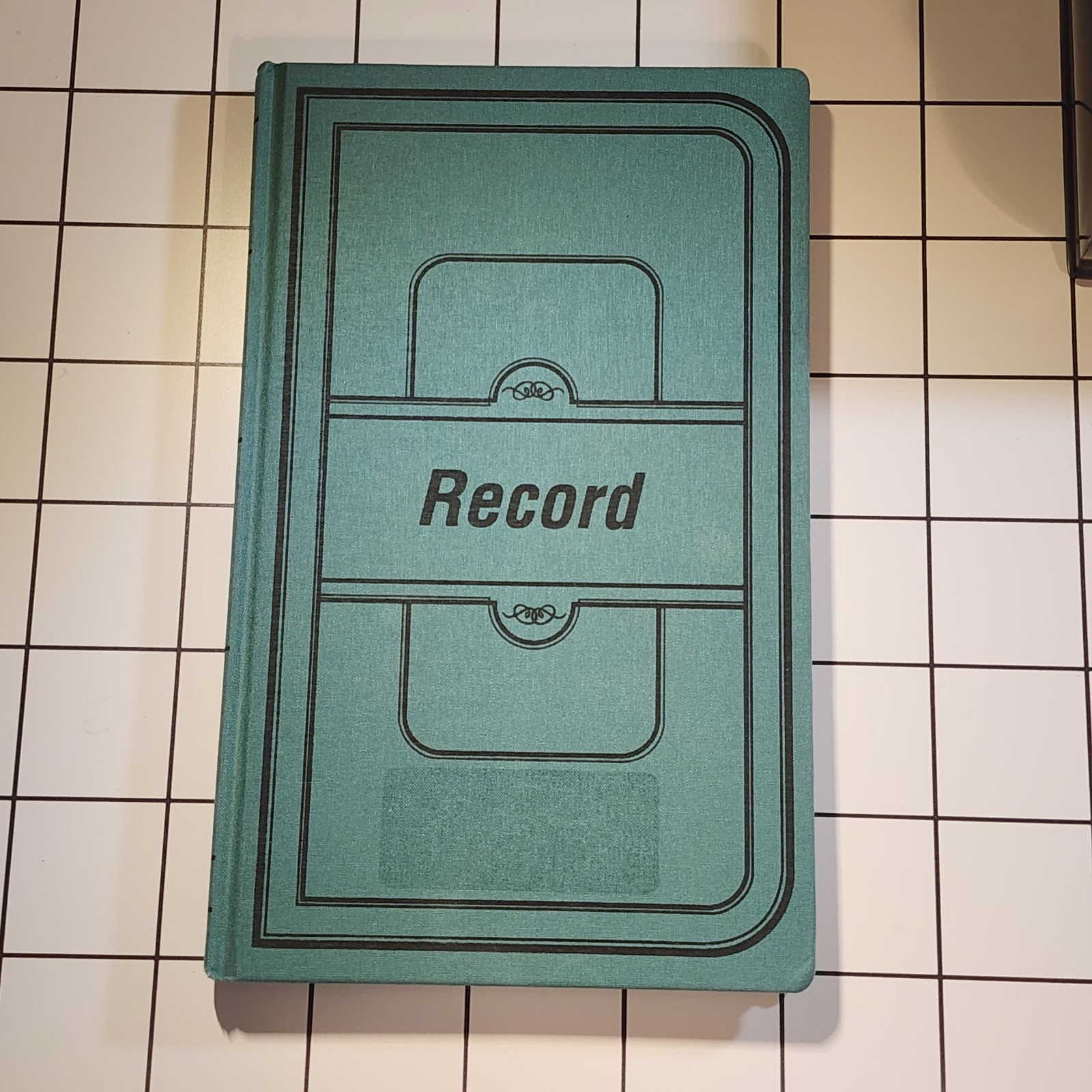 Vintage National A66-300R Canvas Tuff Record Account Book Green 300 Pages