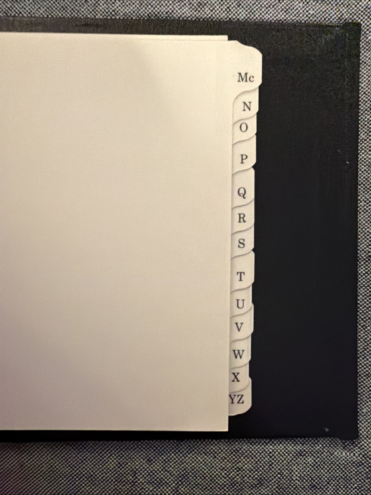 Vintage Black Ledger Binder with Blank Ledger Pages and A-Z Tabs