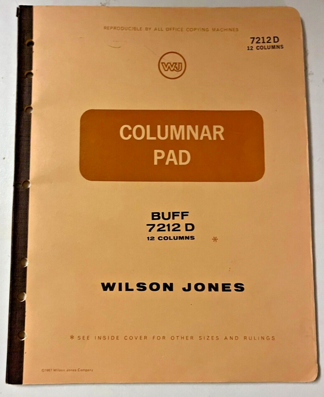 Partially Used – Wilson Jones 7212 D Columnar Pad – 12 Columns – Buff