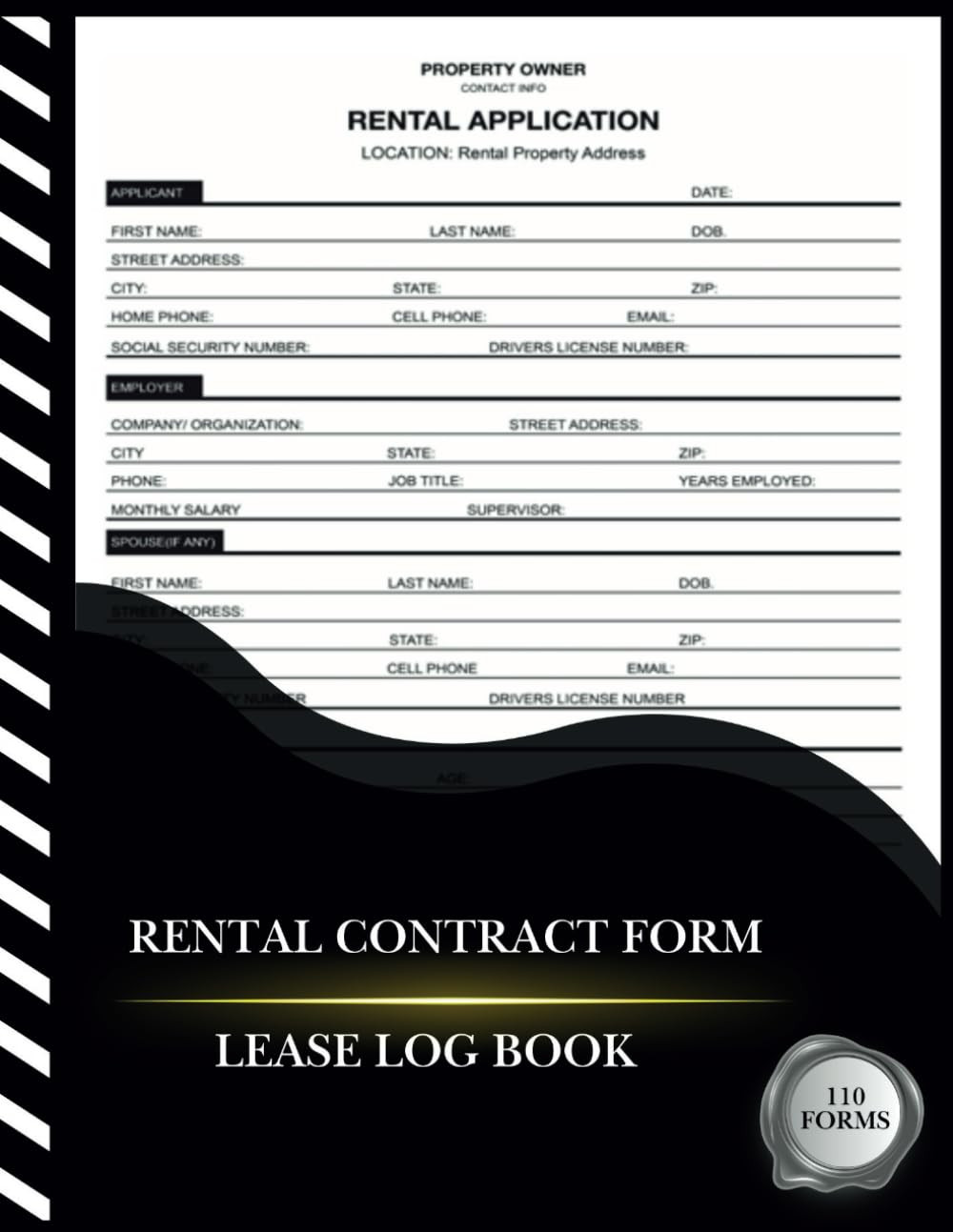 Rental Contract Form Lease Log Book: Rental Lease Agreement Forms Book Between T