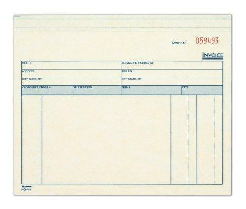 Adams Invoice for Services Unit Sets, 7.44 x 8.5 Inches, 3-Part, Carbonless,