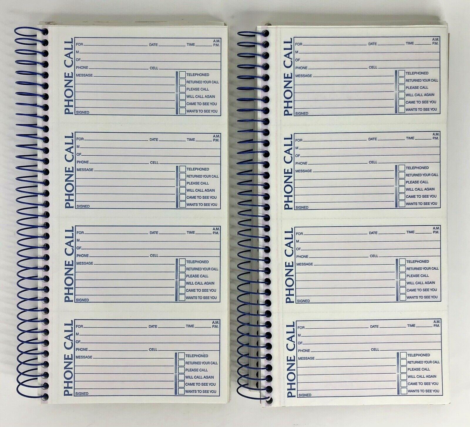 2 Phone Message Books 800 Total 2 Part Carbonless Sets 11″ X 5 1/2″ (400 Each)