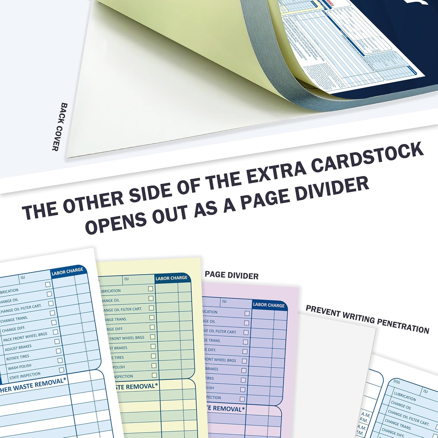 Auto Repair Order Forms 100 Sets 3 Part Carbonless 8.5×11 Sequential Numbered