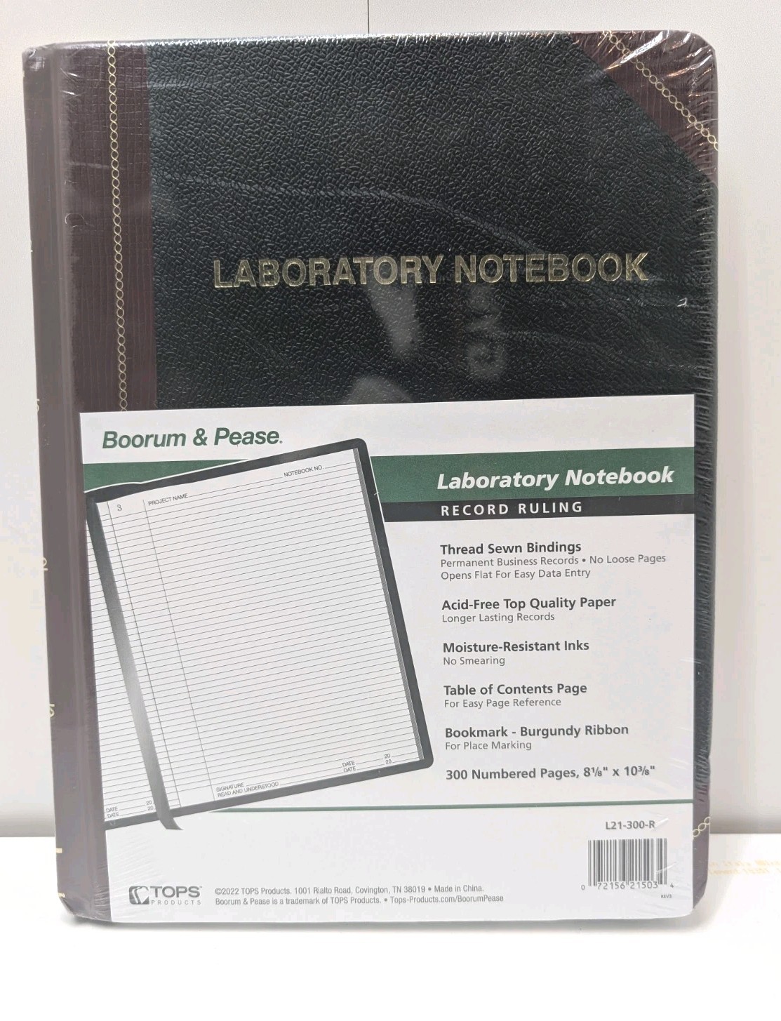 NEW Boorum & Pease Laboratory Notebook Record Book Log L21-150-R 150 Pages