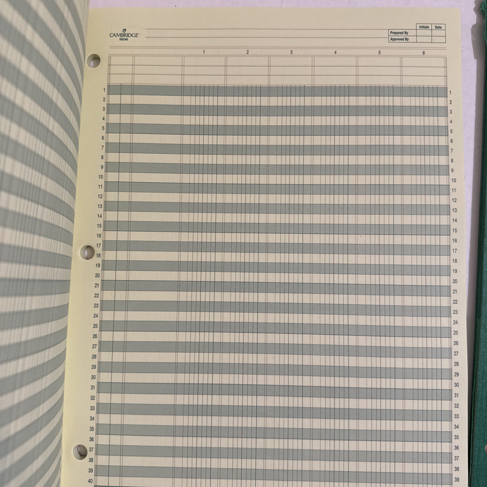Set Of 5 Vintage Columnar Paper Pads Wilson Jones Boorum & Pease Mead 1968 1986