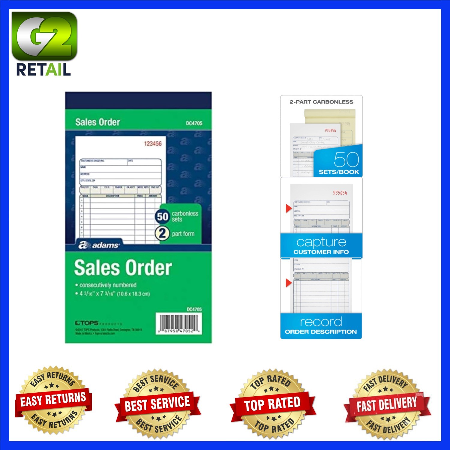 Compact 2-Part Carbonless Sales Order Books with Wraparound Covers – 3 Book Set