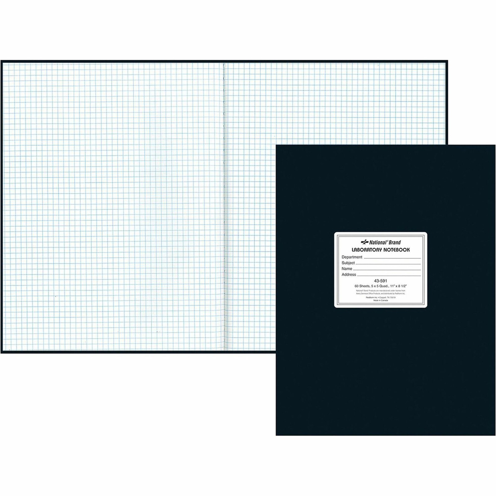 Rediform RED43591 Lab Notebook 60 Sheets 5×5 Quad 8.5×11 White