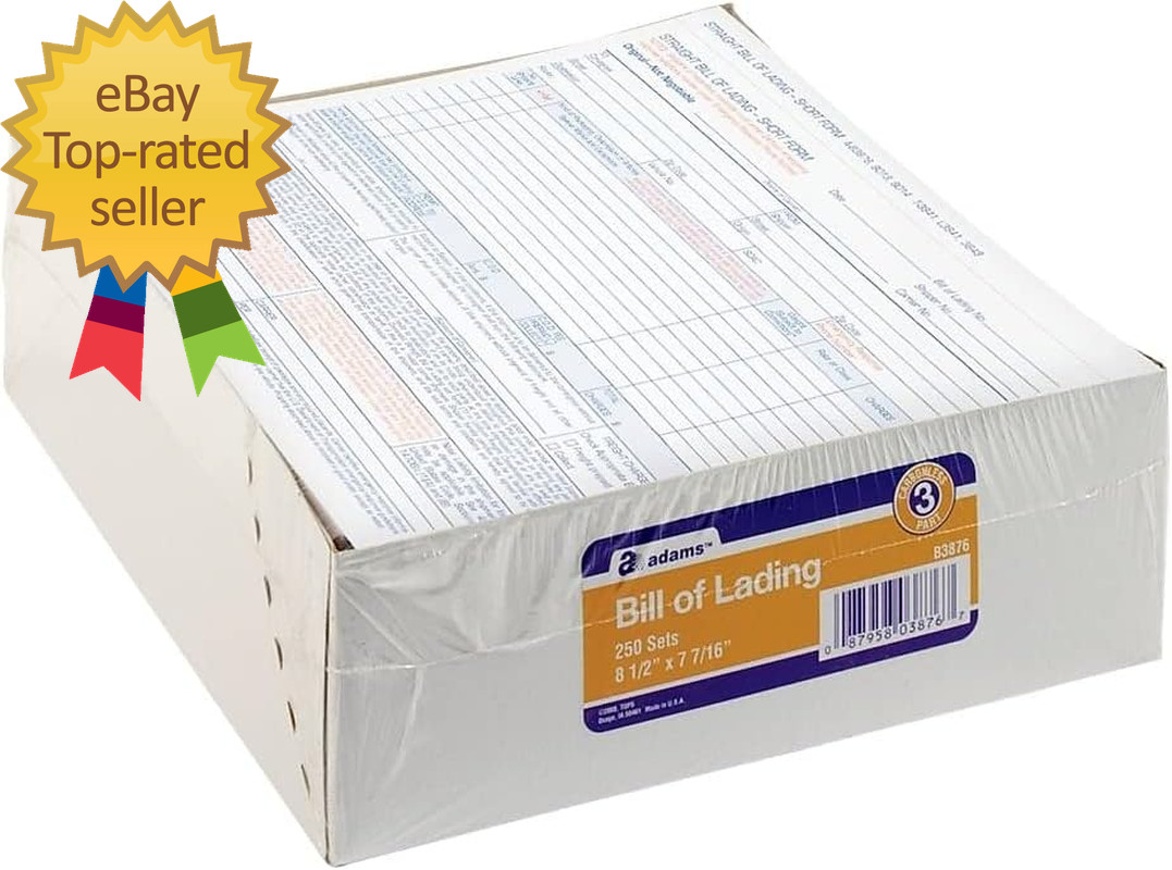 Bill of Lading Short Form 8-1/2 X 7-7/16 Inches White 3-Part 250 Count