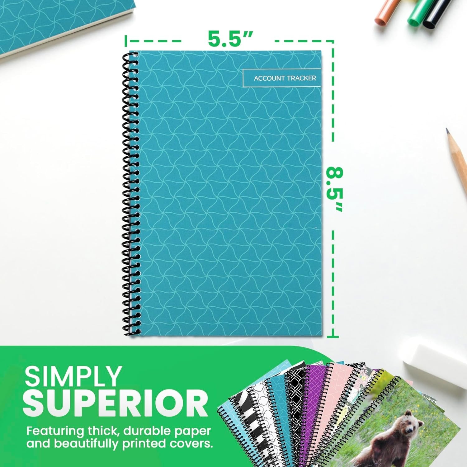Comprehensive Teal Check Register & Tracking Ledger – Perfect for Business Use