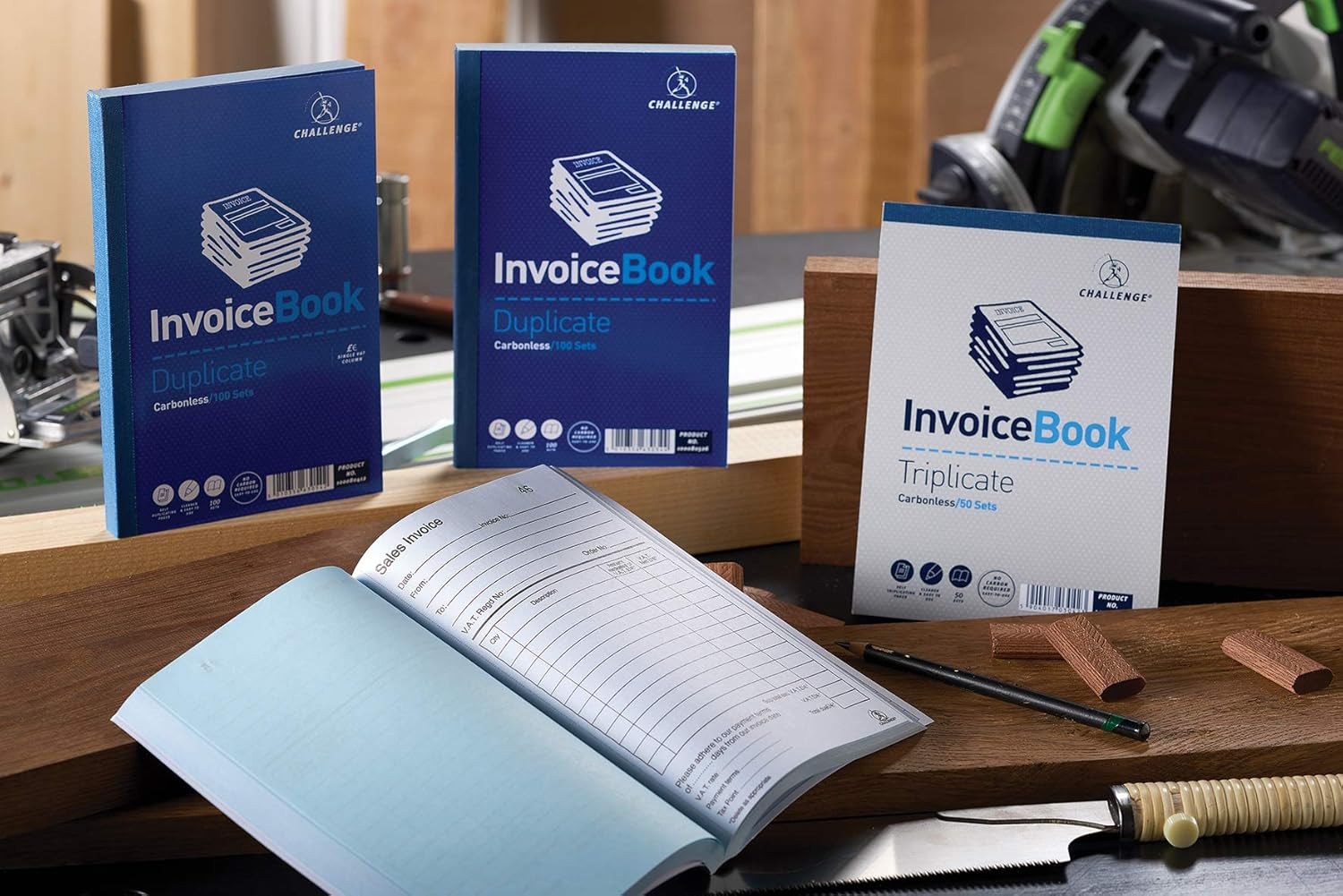 Large Duplicate Invoice Book, Carbon without Vat, 50 Pages, 1 Pack, A4 (297 X 19