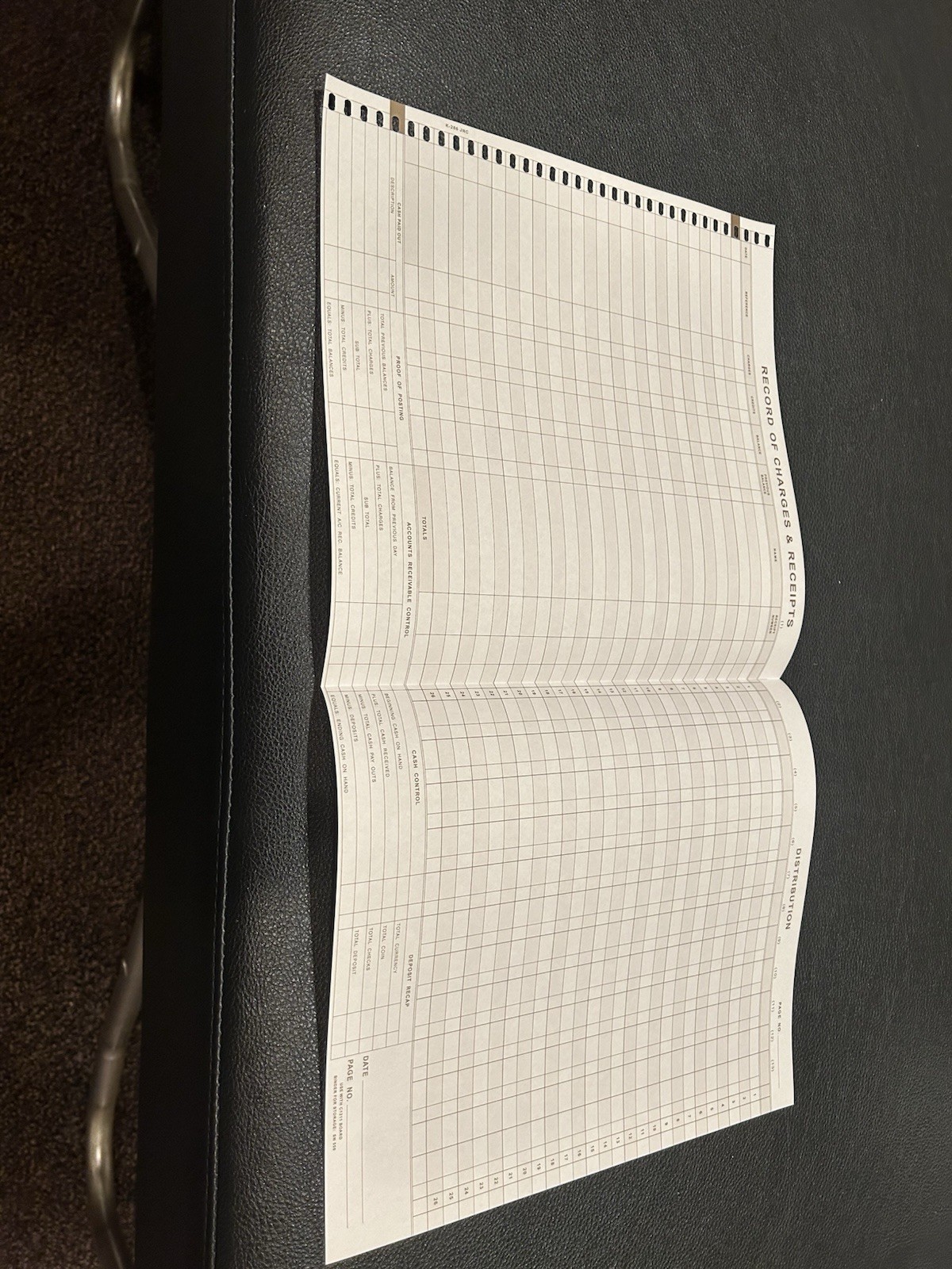 Accounting Journal ledger 50 ct Record of Charges & Receipts pegboard Pacesetter