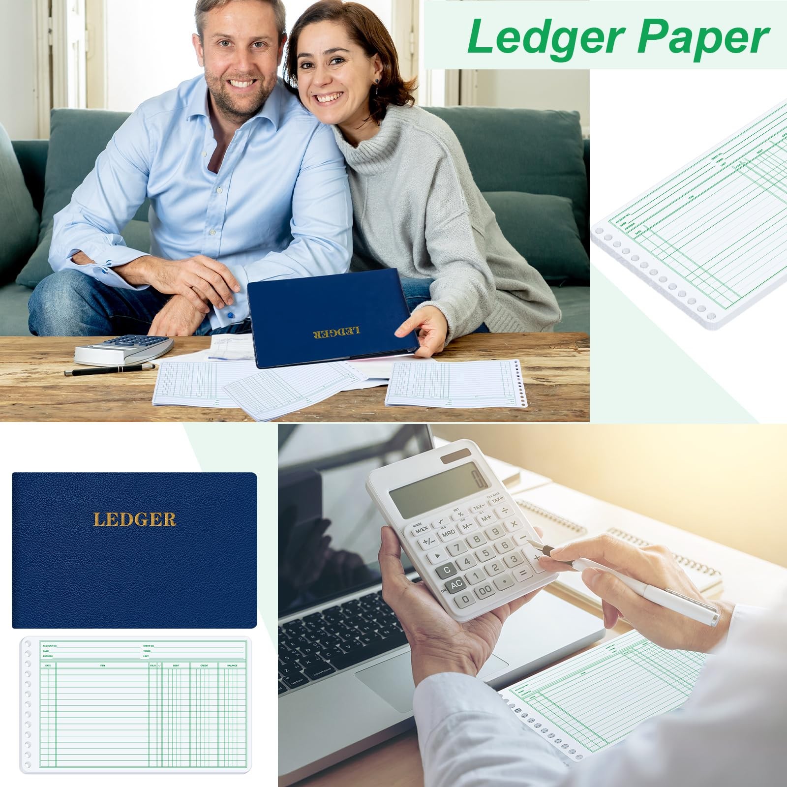 400 Pcs Ledger Sheets 5″ x 8.5″ Extra Sheets Ledger for Bookkeeping Columnar …