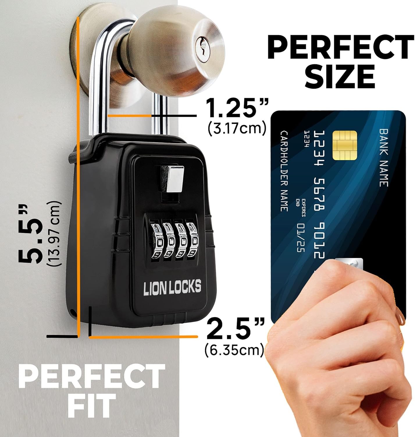 Lion Locks 1500 Key Lock Box with Code, Lockbox for Keys Outdoor, Realtor