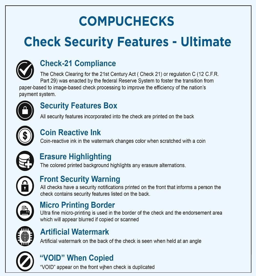 Advanced Security Blank Check Paper, 25 Pack – Perfect for Payroll Functions