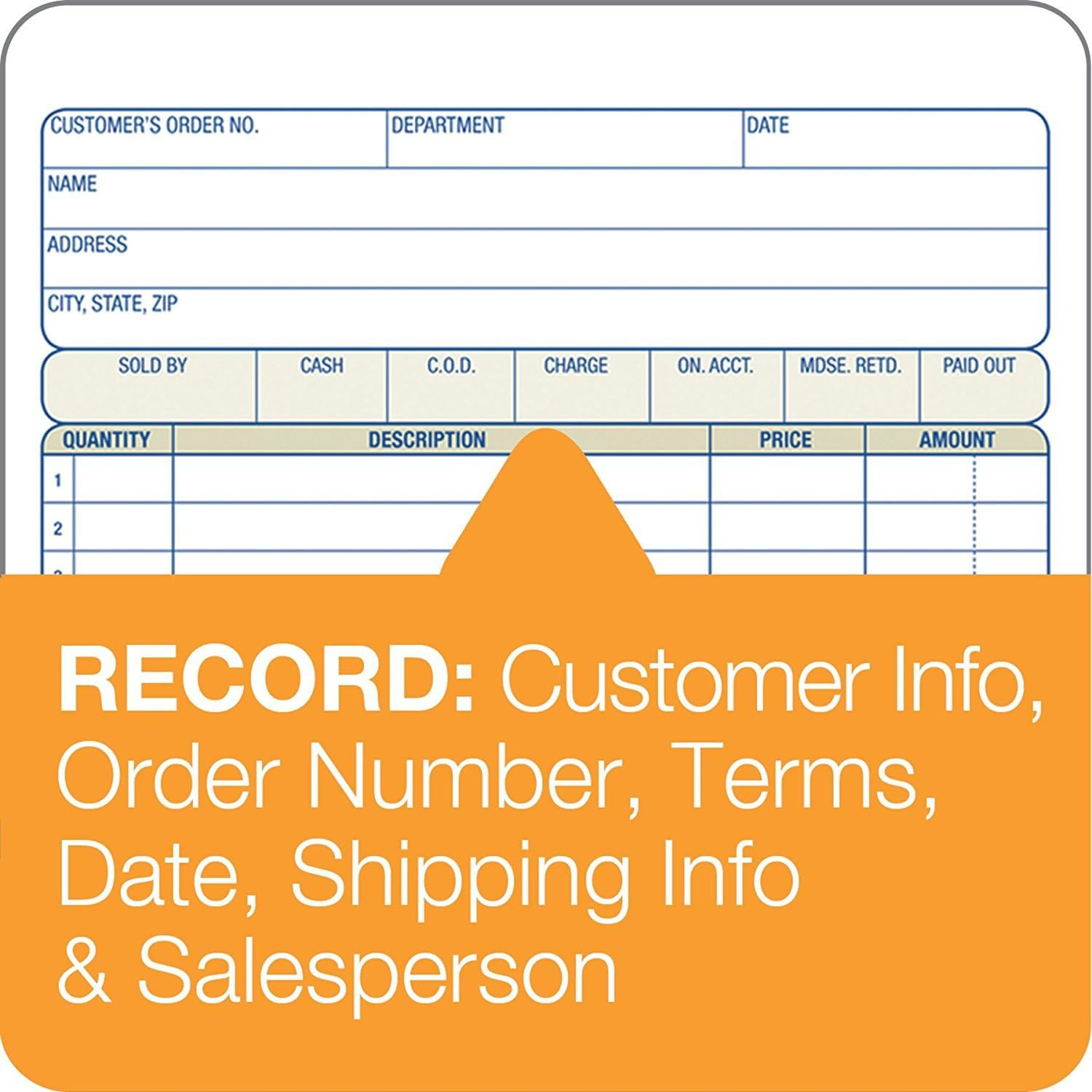 Sales Order Book, 2-Part, Carbonless, White/Canary, 5-9/16 X 8-7/16 Inches, 50 S