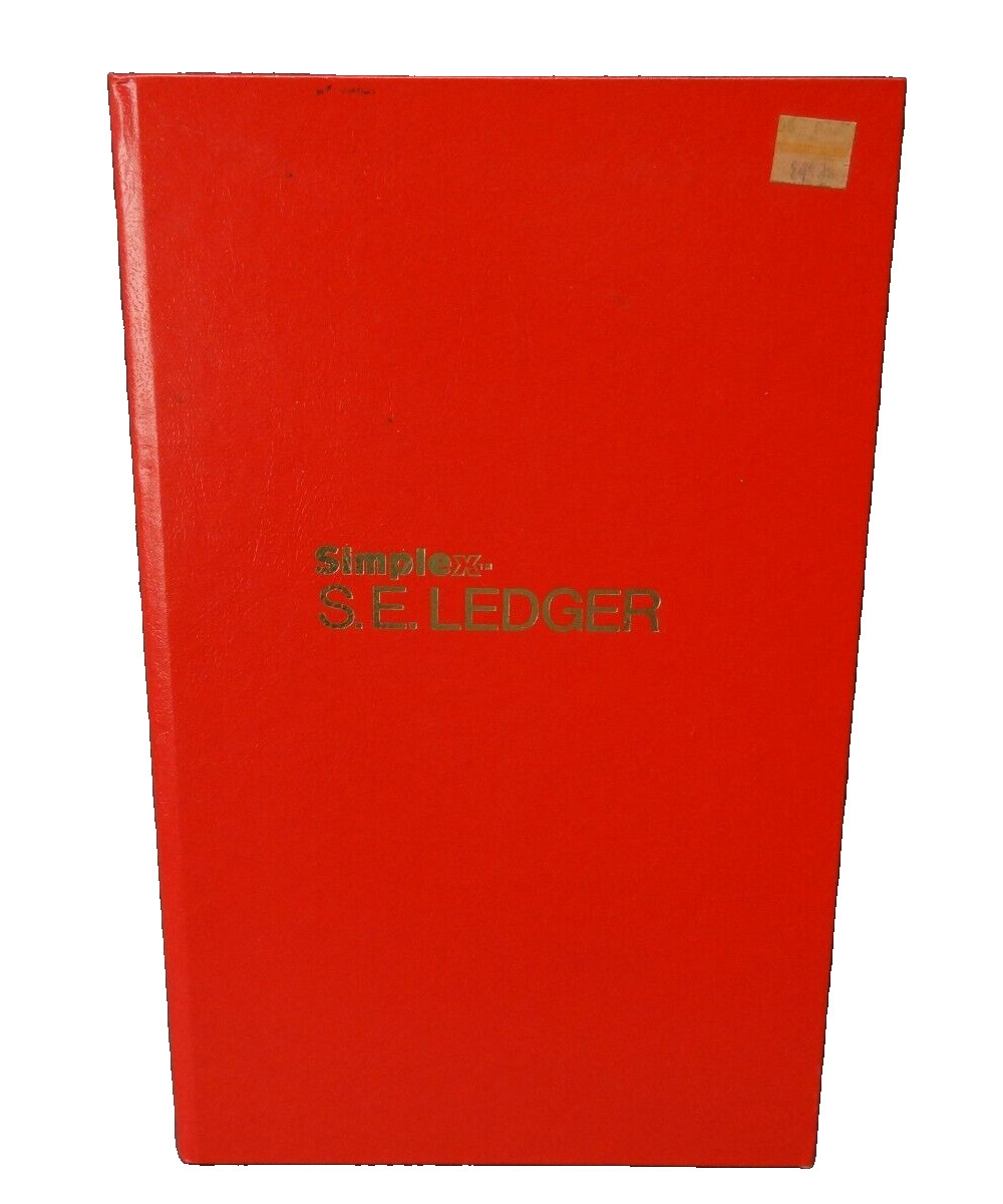 Simplex 91-513 63-Page S.E. Ledger Record Account VTG Red Bound Hardcover Book