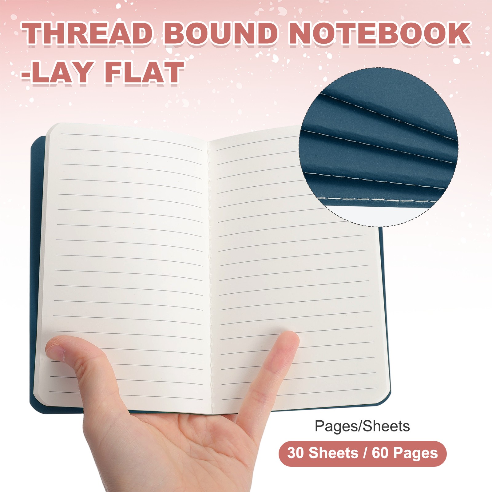 8 Pack A6 Notebook, A6 Journal Mini Notebook Pocket Kraft,Blue Tone
