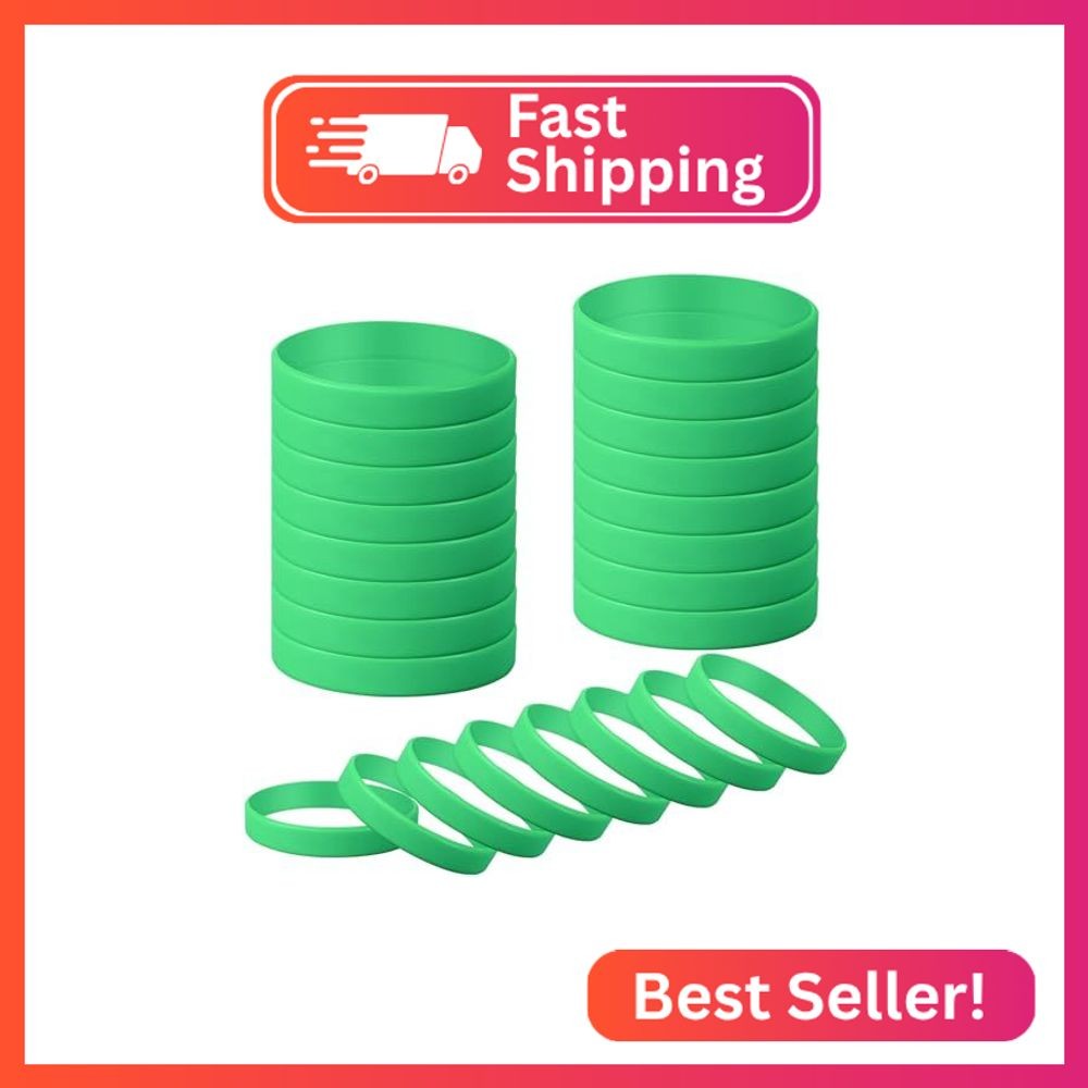 kymqlyw 24 Pcs Plain Silicone Rubber Bracelets Solid Color Rubber Wristbands Spo