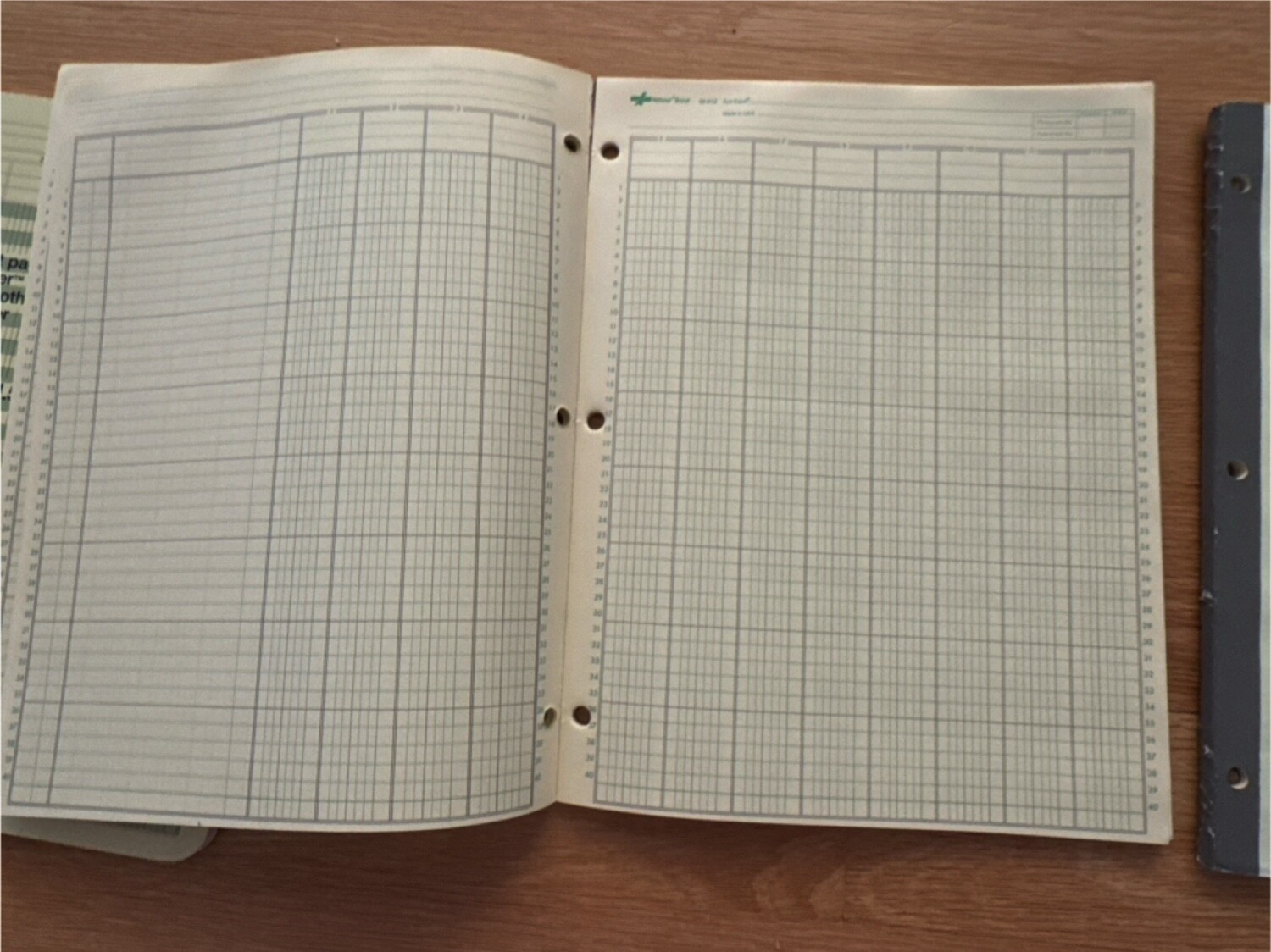 3 vintage Analysis Pad Sheets notebook form 12 column and 6 column partial used