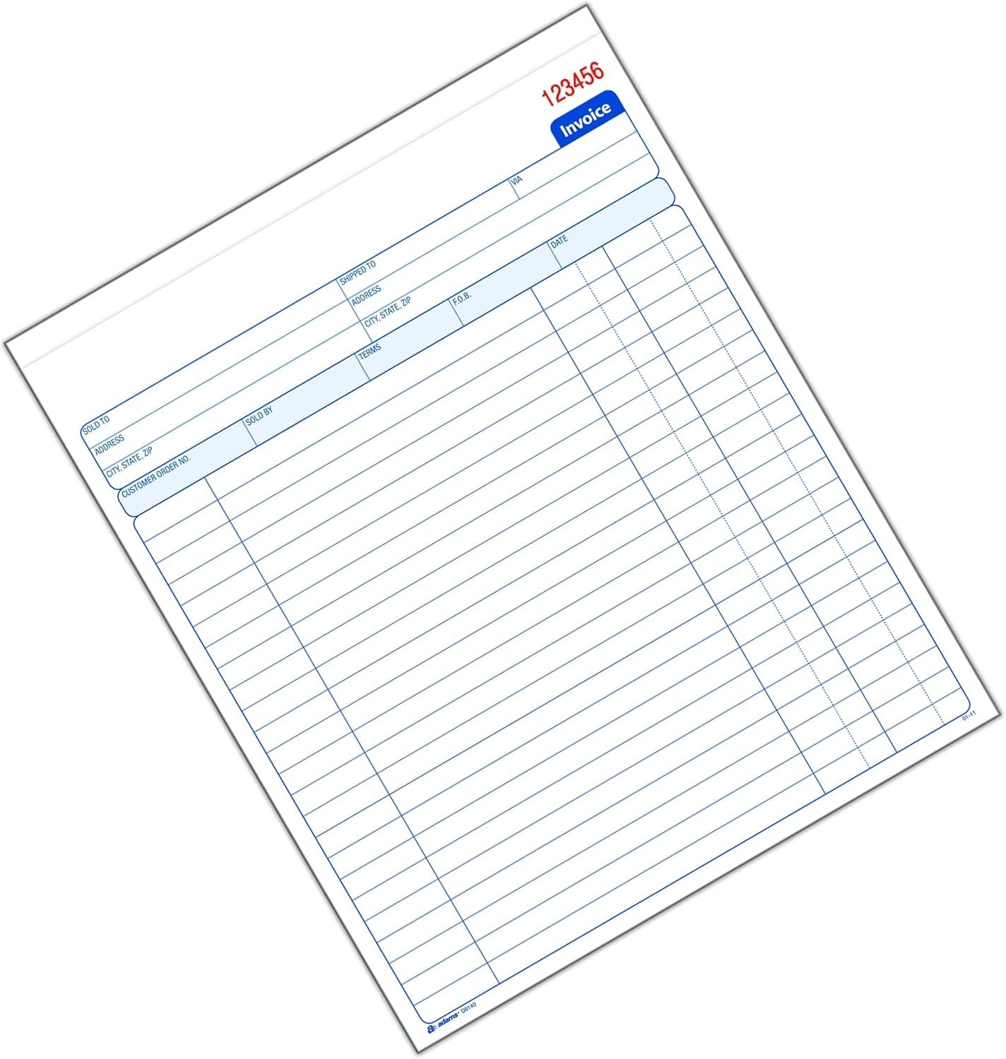 Invoice Book, 8-3/8 x 10-11/16 Inches, 2-Part, Carbonless, White/Canary, 50 S…