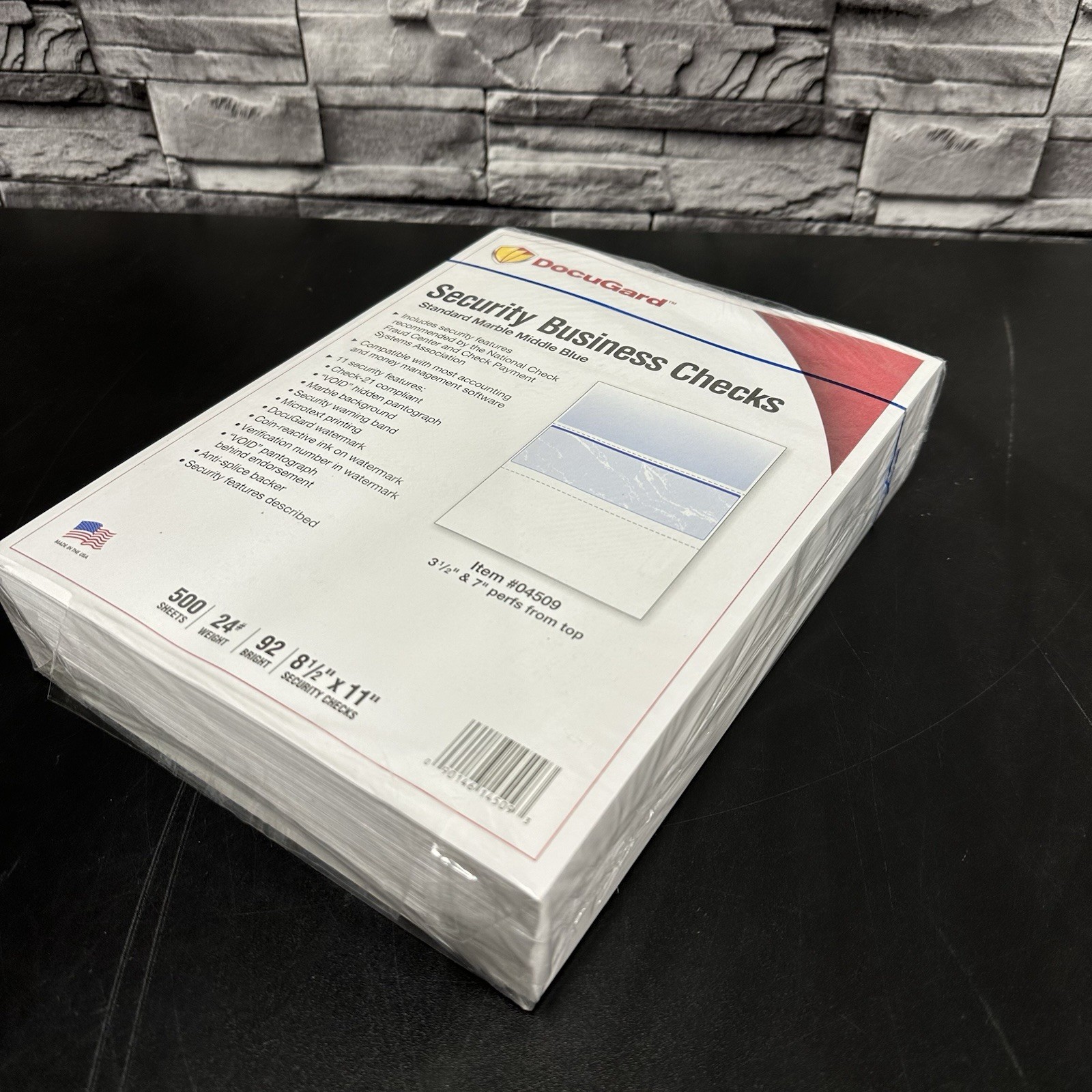Docugard Security Business Checks 11 8.5×11 Blue Marble Top 500/Ream 04509