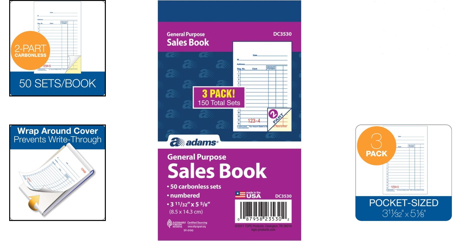 Compact Carbonless Invoice Book – 2-Part, 50 Sets, Perfect for Small Businesses