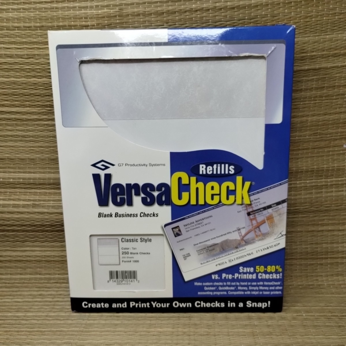VersaCheck Business Check Refills 250ct Tan Form #1000 Sealed New