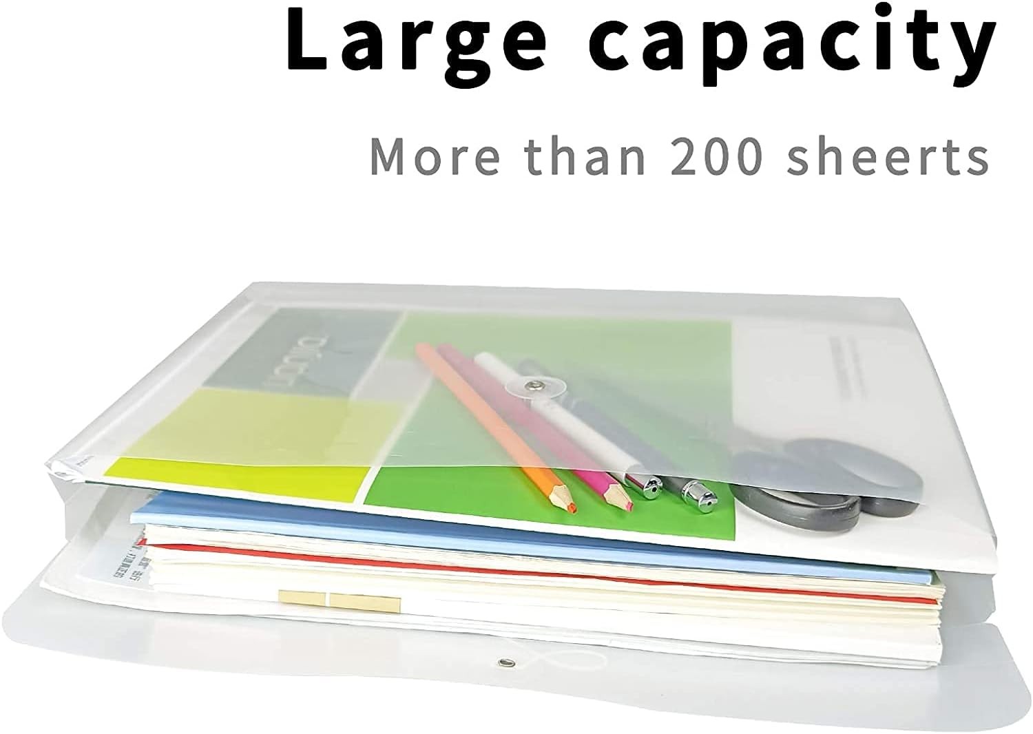 18 Packs Legal Size Plastic Filing Envelopes Clear File Folders with 18pcs