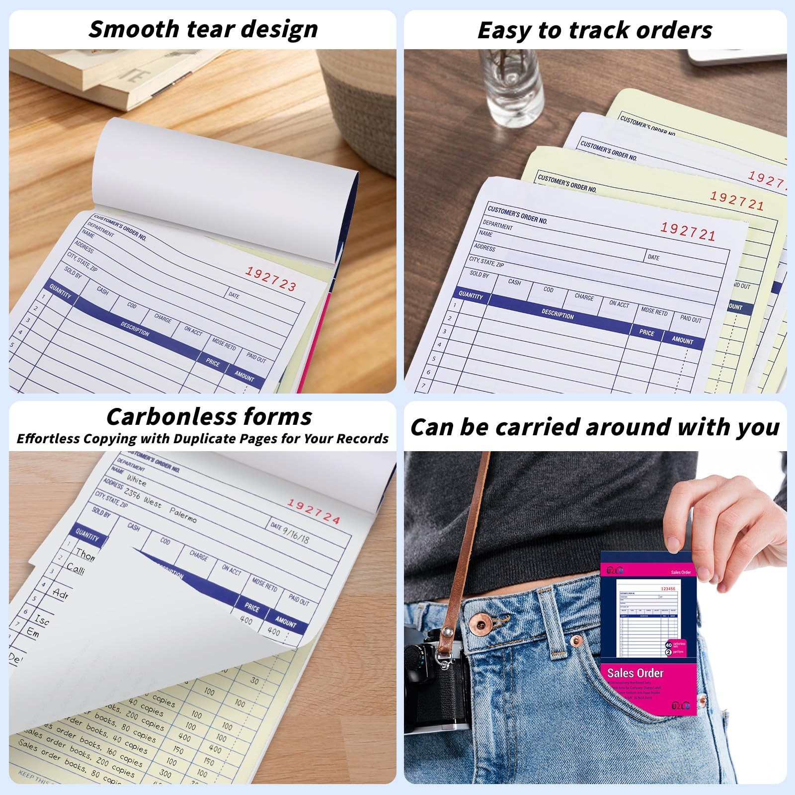 Sales Order Book 40 Pack 2-Part Carbonless White/Yellow 3-11/32×5-5/8 Inches