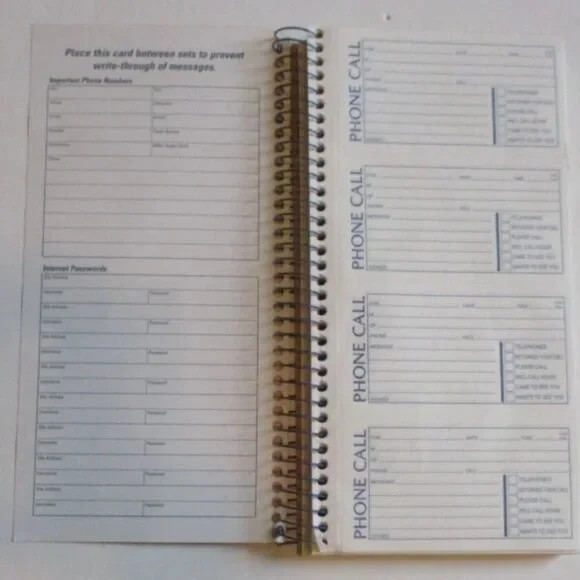 Carbonless Phone Message Book 2-part 400 Sets Adams Leave a Note Office Supply