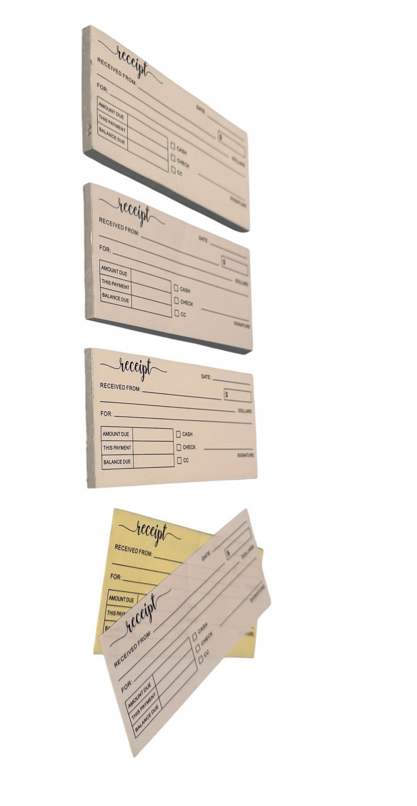 3 Pack Receipt Books 6″ x 2.75″