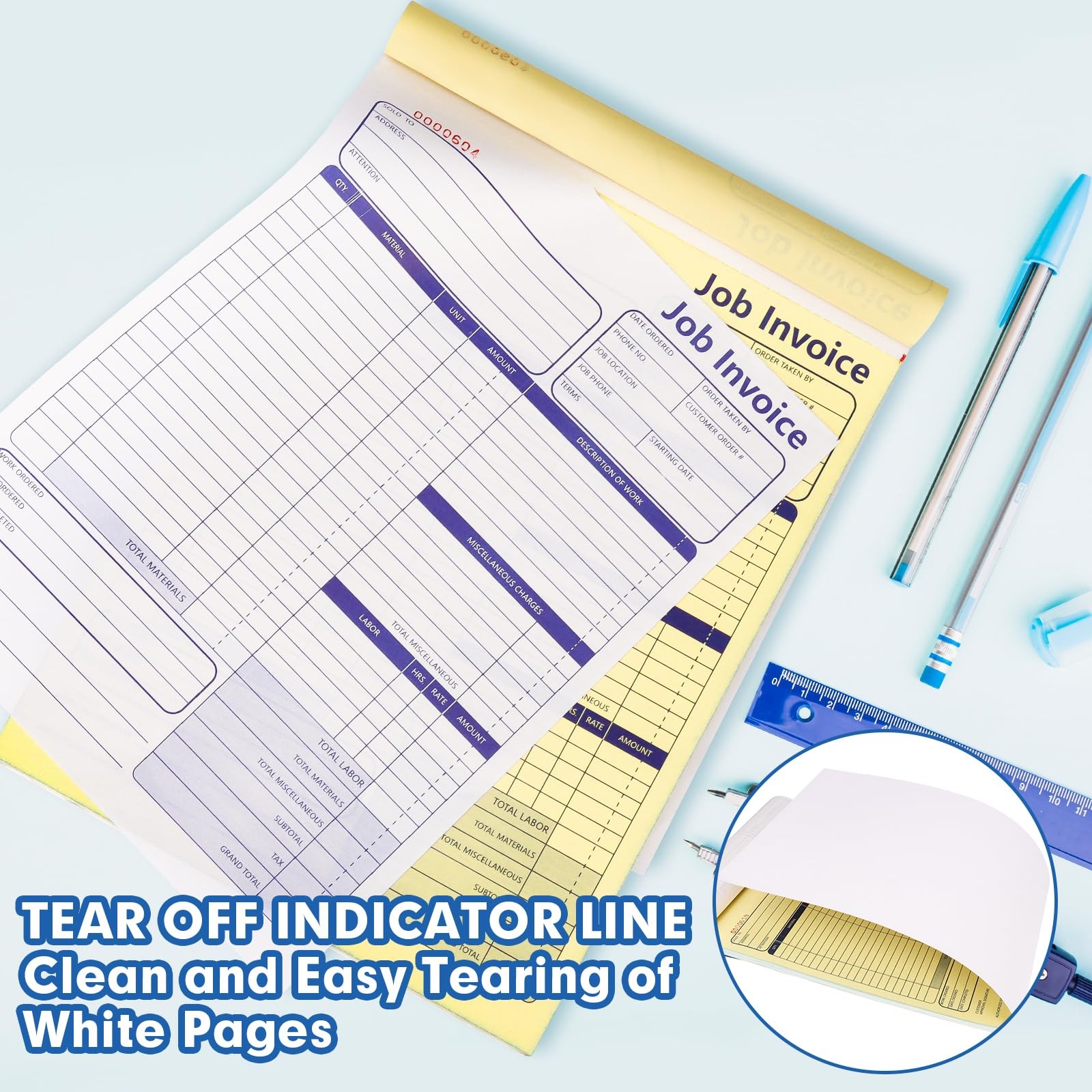 50 Set Job Work Order Forms Invoice
