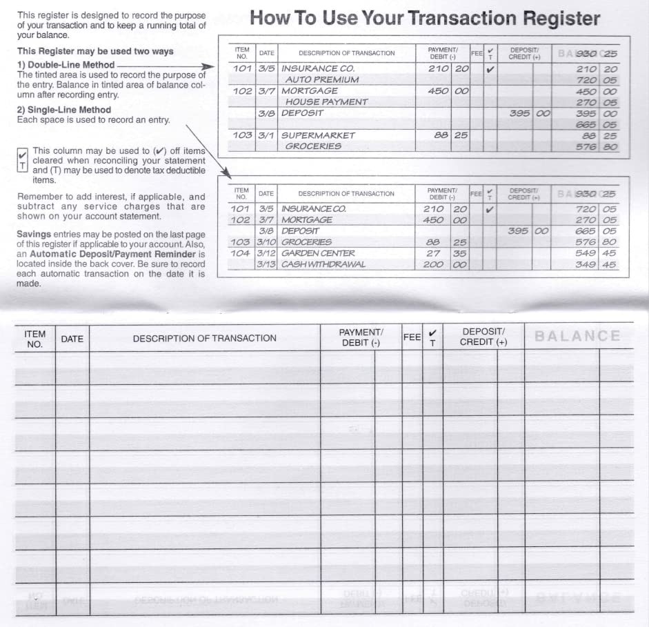 12 Check registers for Personal Checkbook – Checkbook Ledger Transaction Regi…