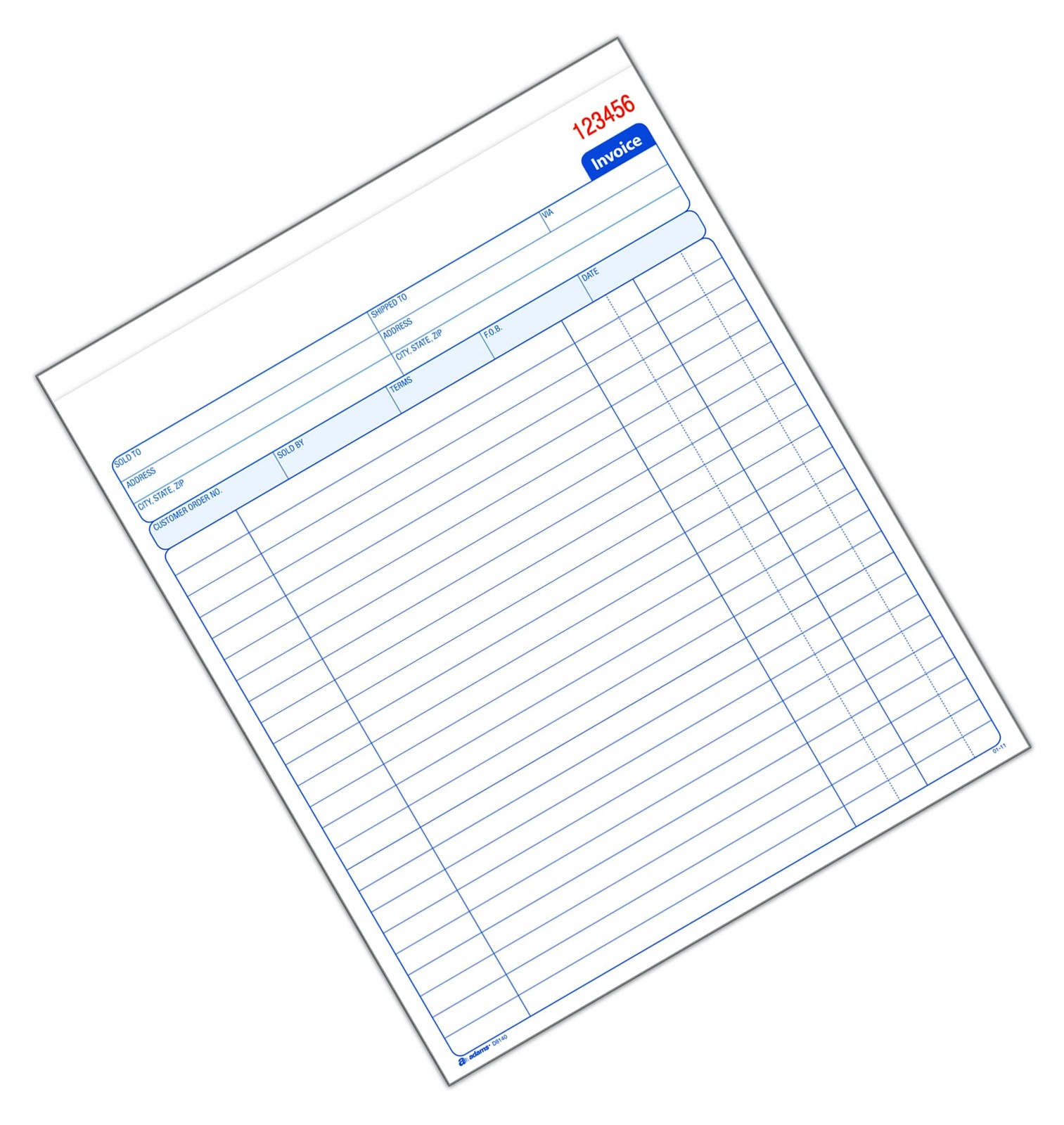 Adams Invoice Book, 8-3/8 x 10-11/16 50 Count (Pack of 1), White/Canary