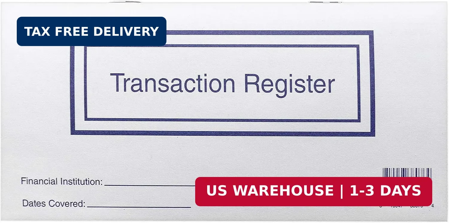 Checkbook Registers for Personal Checkbook, Transactions Ledgers, Pack of 10, 20