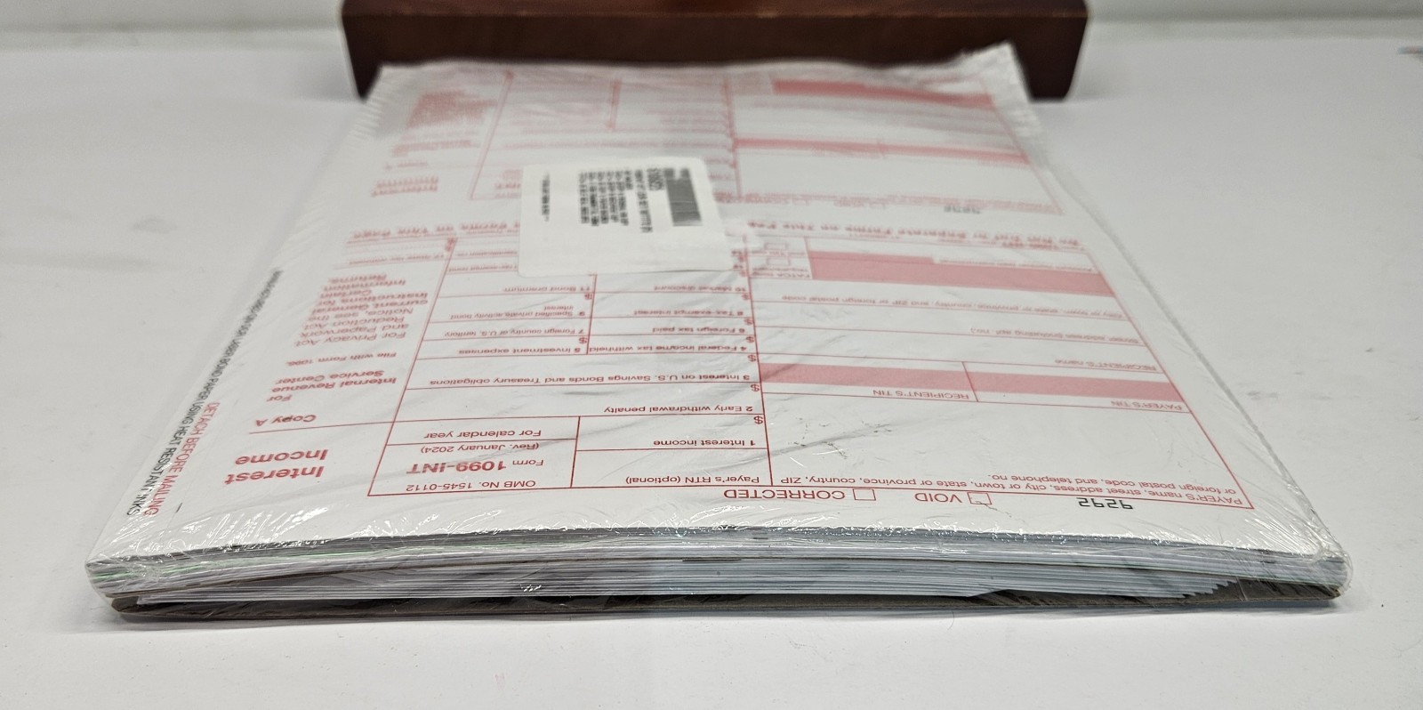 2024 1099INT 4PT LSR Set w/Sealed Envelopes – 2 Payer Records – 25 Sheet Set