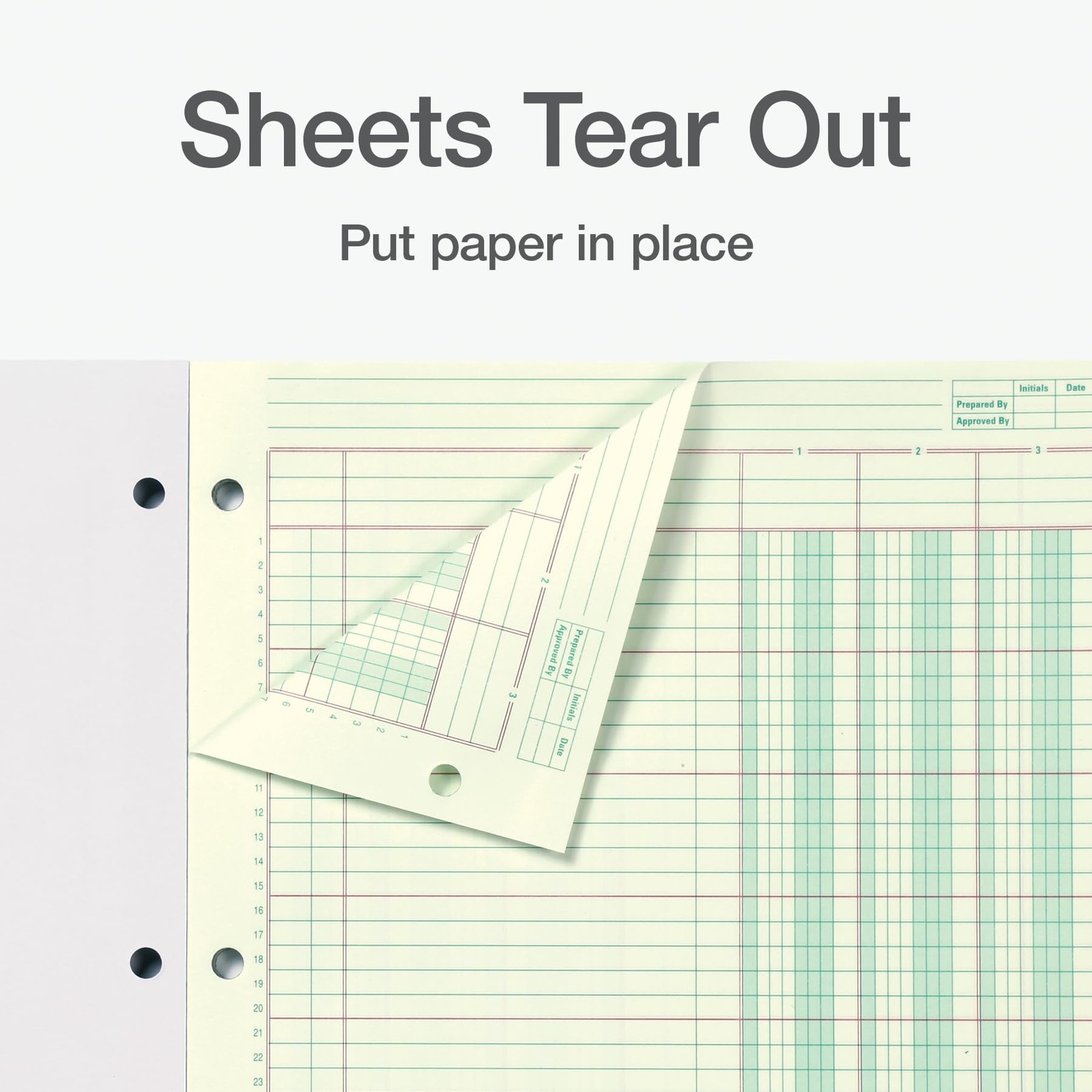 Adams Columnar Analysis Pad, 3 Column, 8 1/2 X 11, Single Page Format, Green