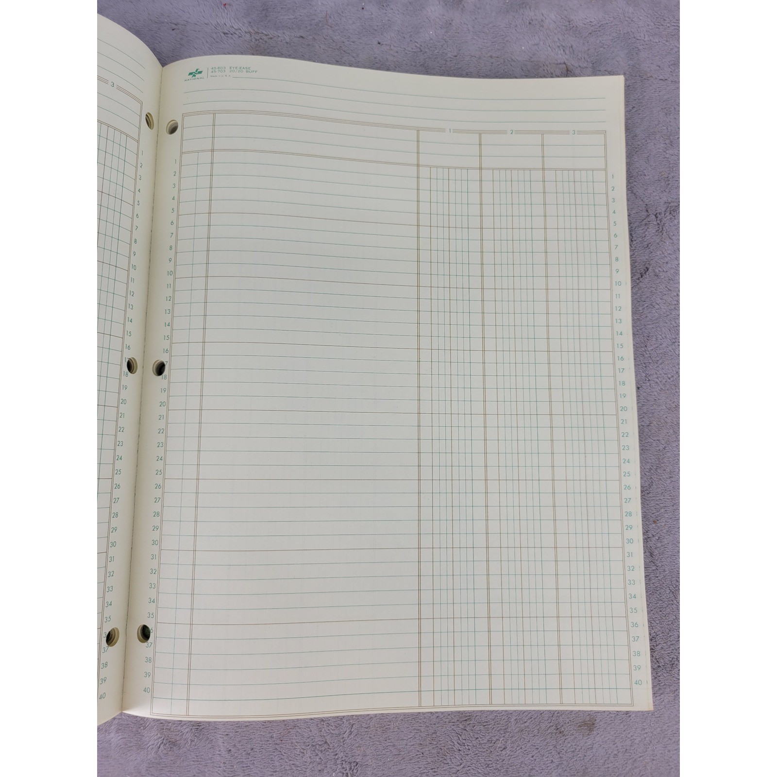 National 45-603 Analysis Pad 3 Columns Eye-Ease 11×8.5 50 Sheets Made in USA