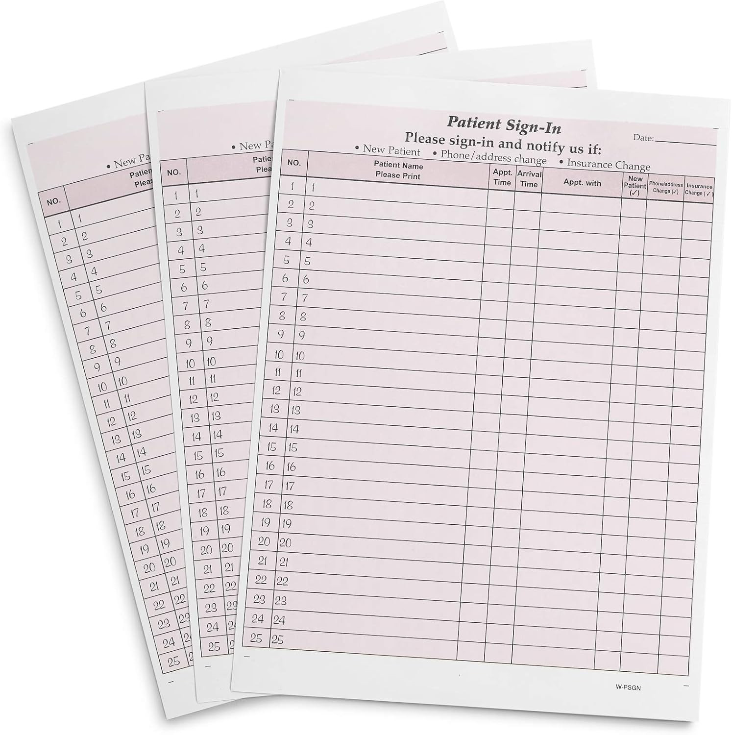 125 Pack HIPAA Compliant Patient Sign-In Sheets with Adhesive Labels, Burgundy