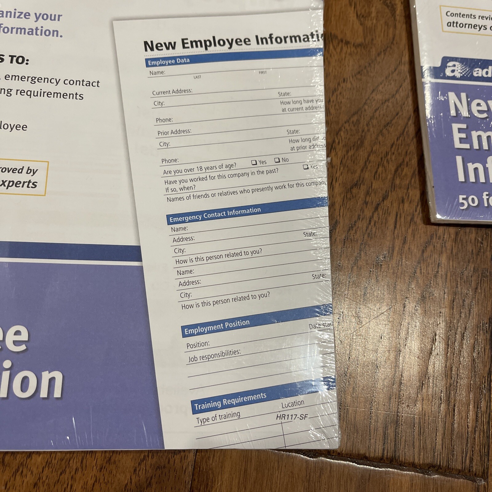 Adams New Employee Information Forms, 50 Sheets HR117-SF Lot Of 2 Employment NEW