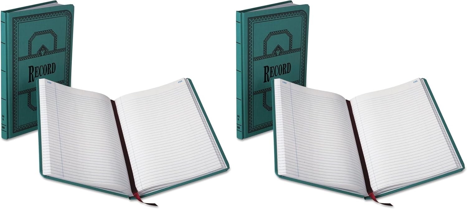 66 Series Account Books Record Ruling 300 Pages 12-1/8ʺ x 7-5/8ʺ Blue 66-300-R