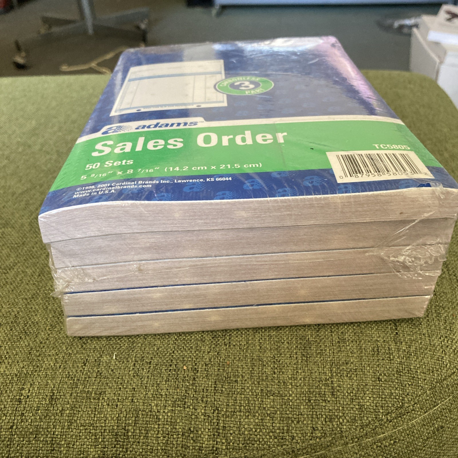 Sales Order Book, 5 booklets , 3Part, Carbonless, White/Canary/Pink,
