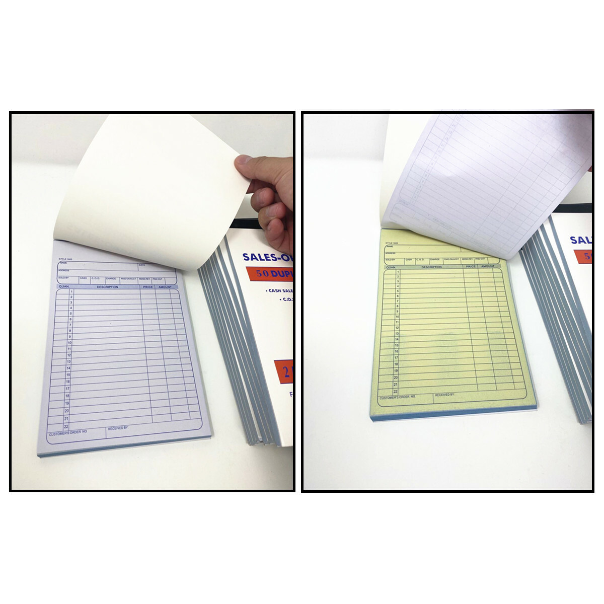 Lof of 1/3/5/10 Sales Order Book Receipt Invoice Duplicate Carbonless 50 Sets